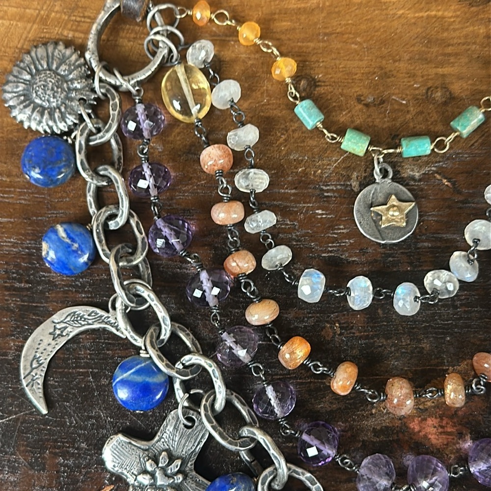 Jes MaHarry “New Day” 5 tier, gem dream, charm rave necklace. New in box. - Picture 7 of 14